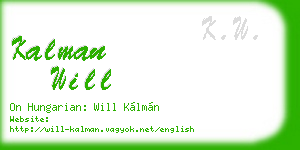 kalman will business card